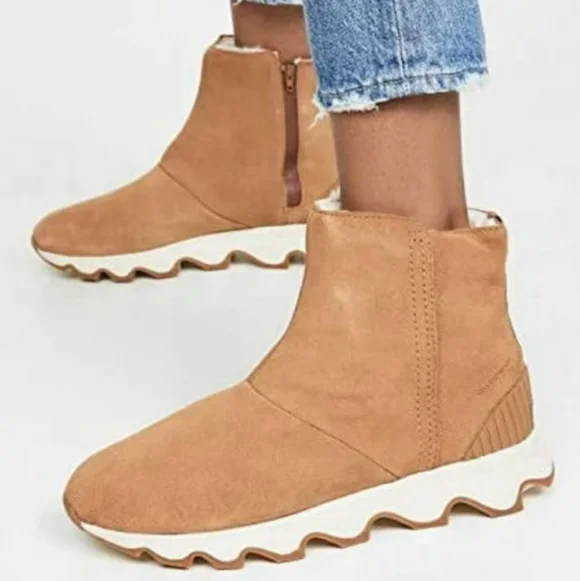 Sorel Kinetic Ankle Boots Waterproof Suede Tan Women's 7 - Picture 6 of 16
